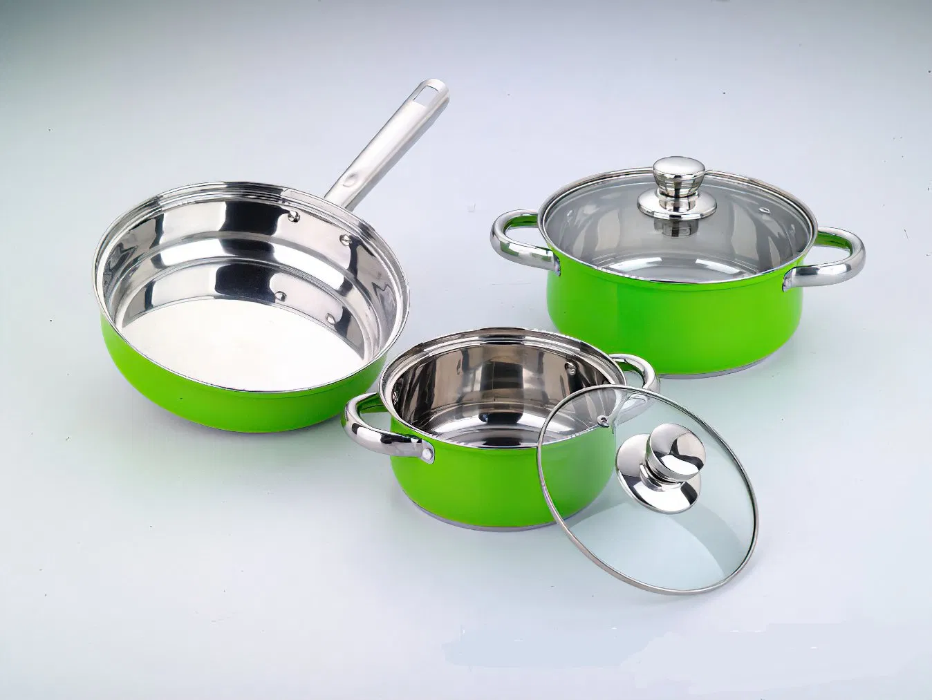 Panelas triplas de qualidade profissional para cozinhar em casa e cozinha comercial, indução de superfície e forno seguro, conjunto de panelas e frigideiras de aço inoxidável de 3 camadas e 10 peças